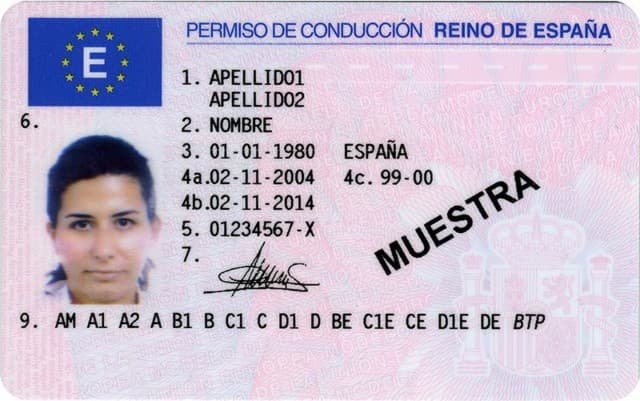 Spanish driving license