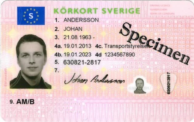 Swedish driving licence