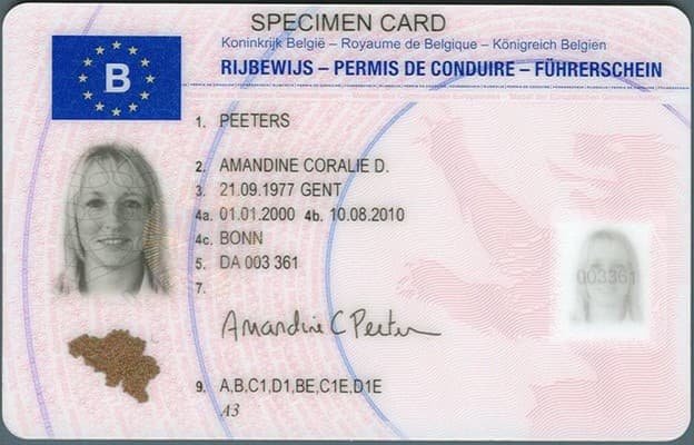 belgian driving licence front