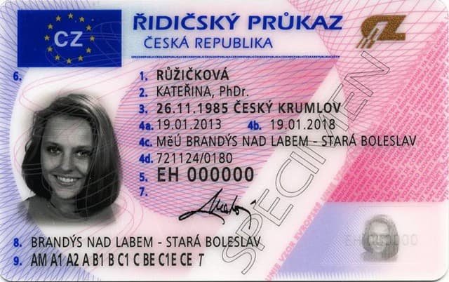 czech driving licence front