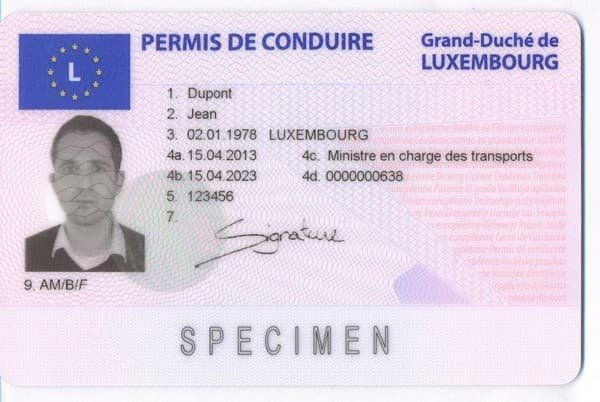 luxembourg driving licence front